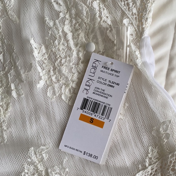 Karen Kane White Lace Top Size Small - Picture 5 of 10
